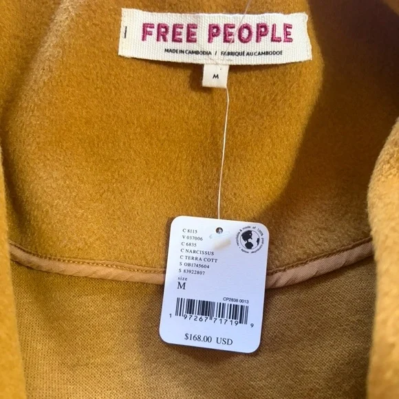 Free People Mina Jacket in the color "Narcissus" or mustard yellow, Medium, NWT - Picture 9 of 11